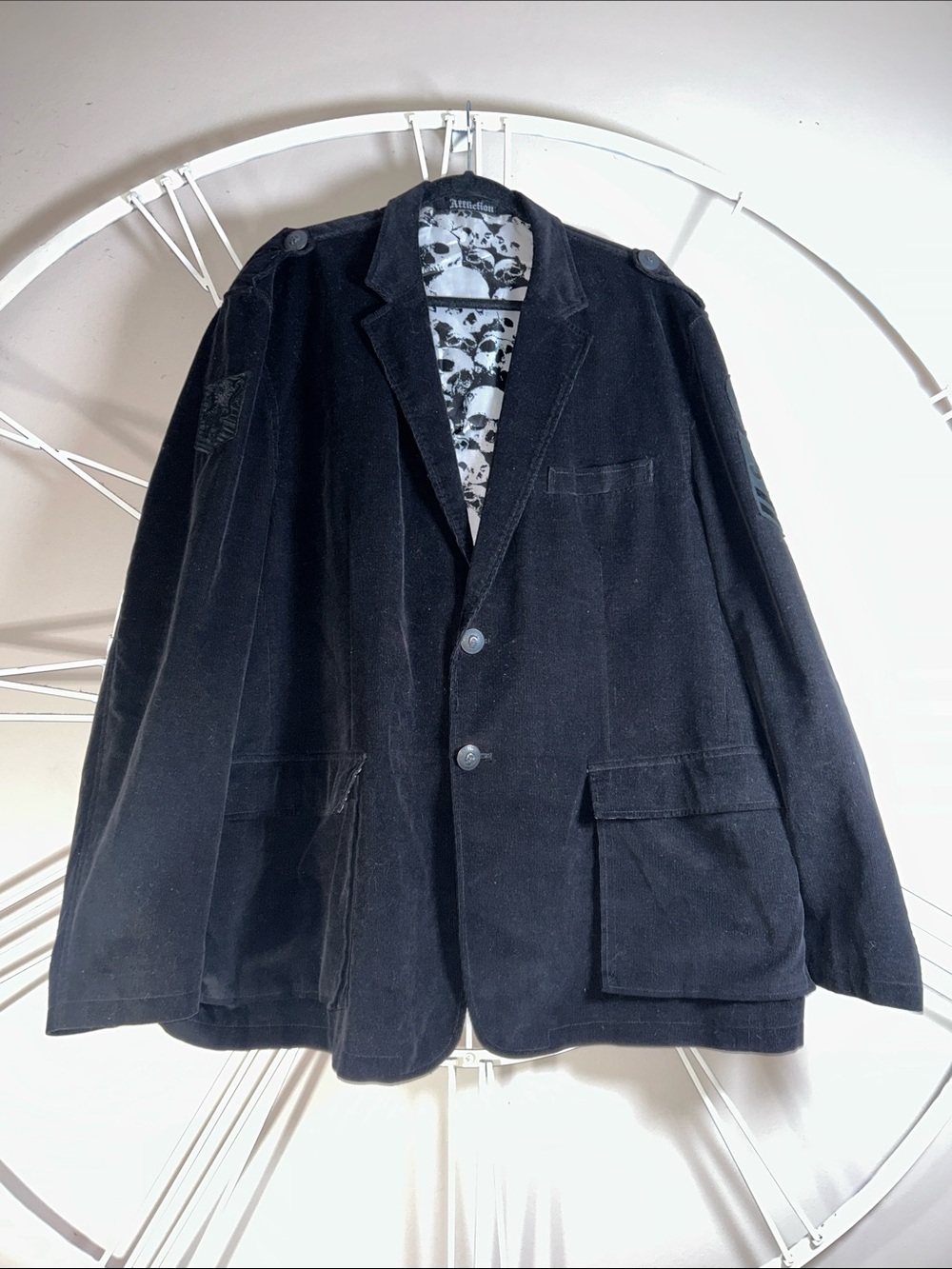 Authentic Affliction Red Label Premium Corduroy Skull Blazer - Size XXL 52-54